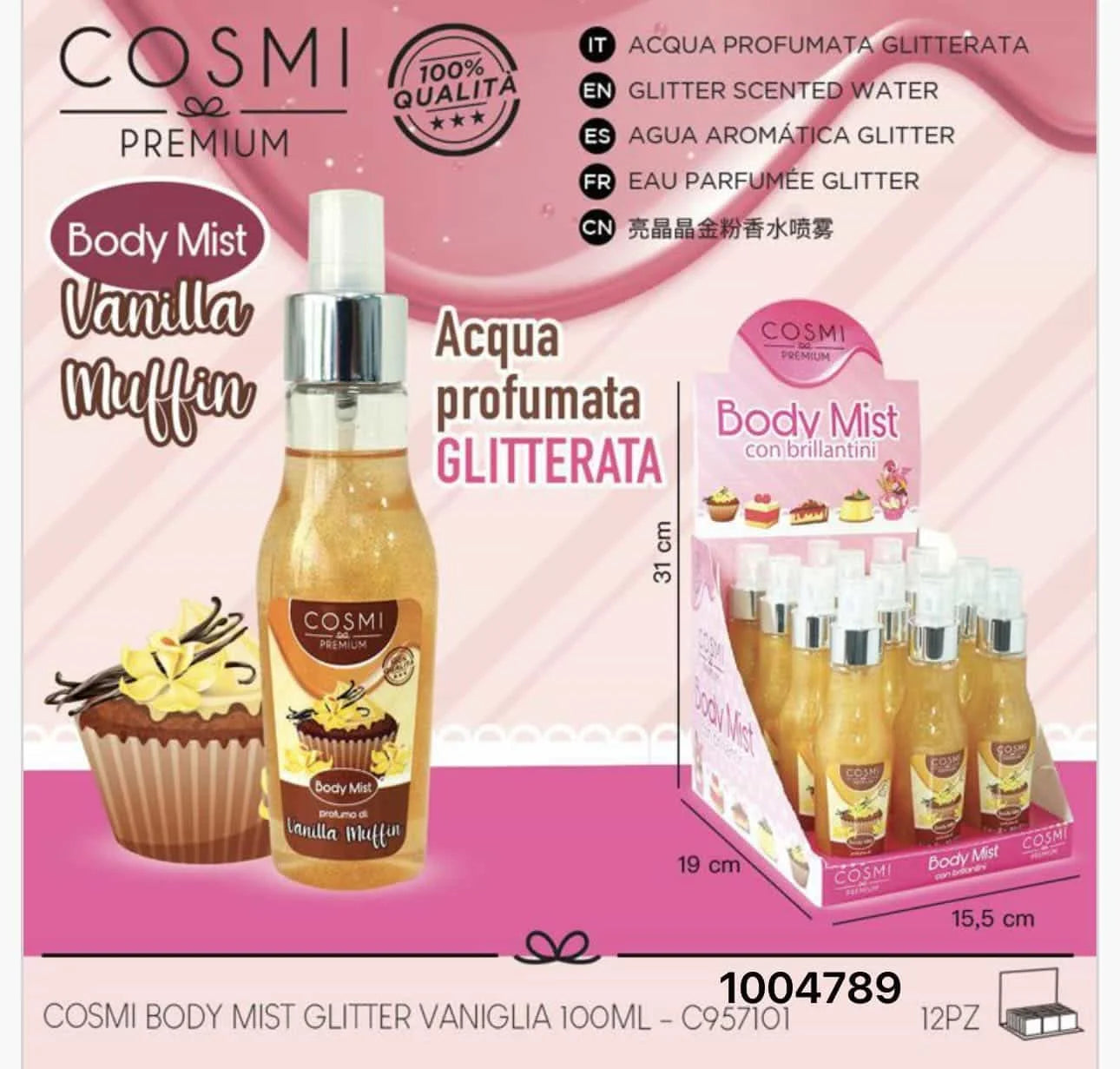 COSMI BODY MIST GLITTER VAINILLA 100ML