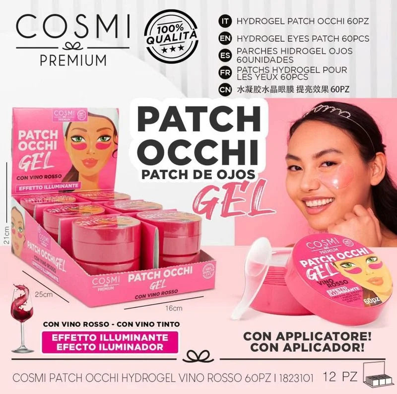 PARCHE OJOS 60 PZ VINO TINTO