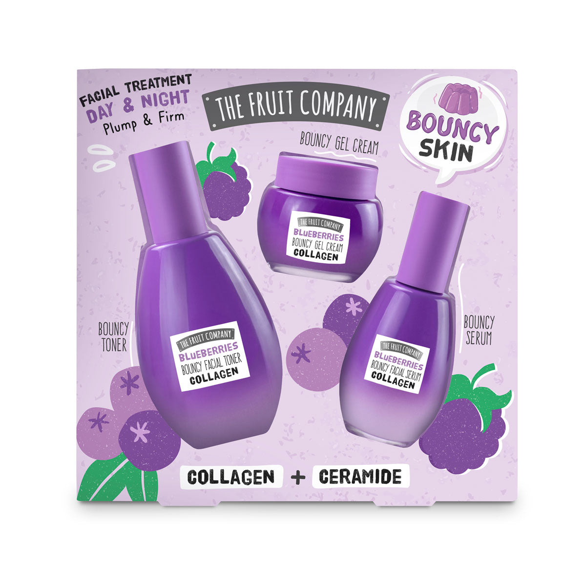 SET TRATAMIENTO FACIAL BOUNCY SKIN MORAS COLÁGENO TÓNICO + CREMA + SERUM