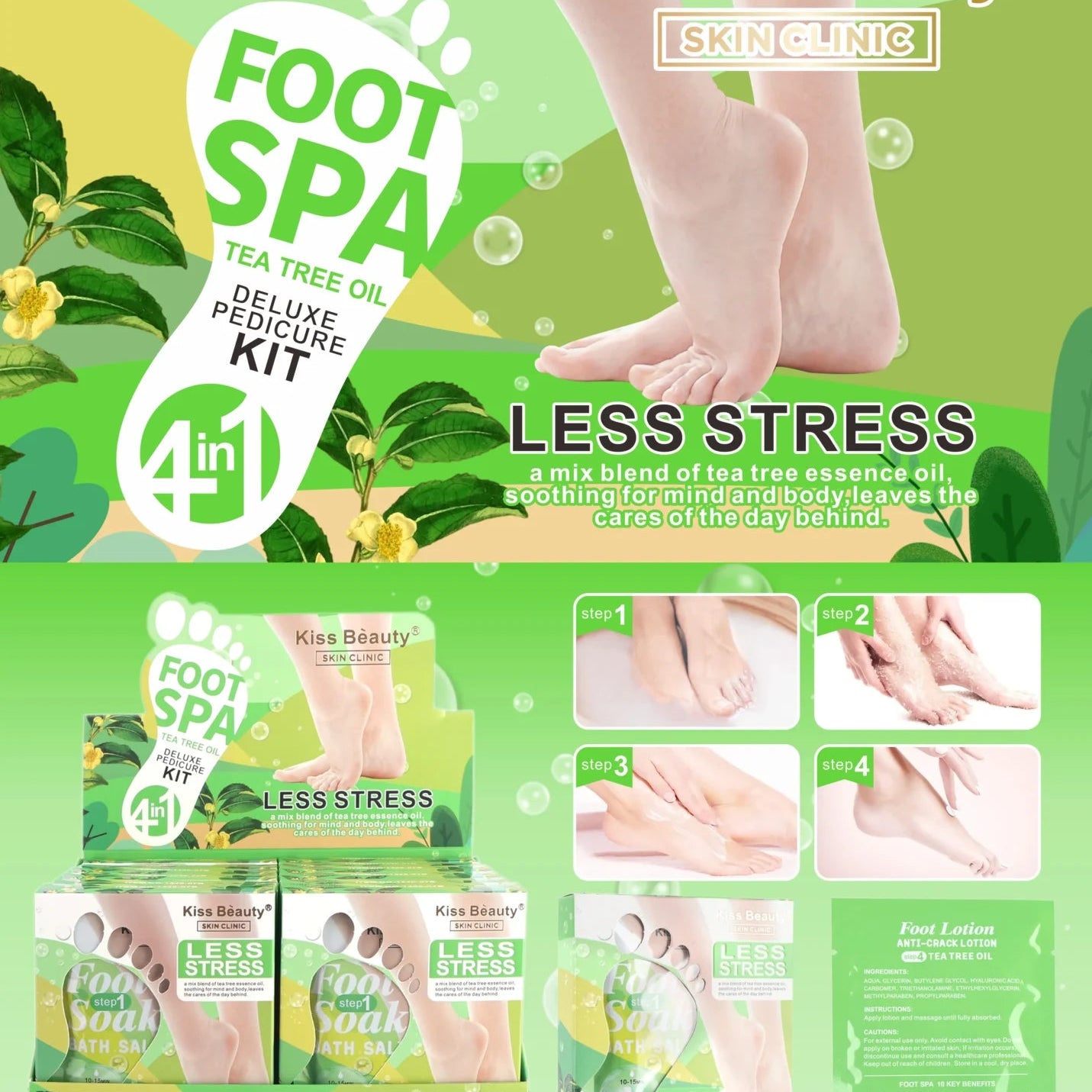 KIT DE PEDICURA DELUXE PARA PIES TE VERDE