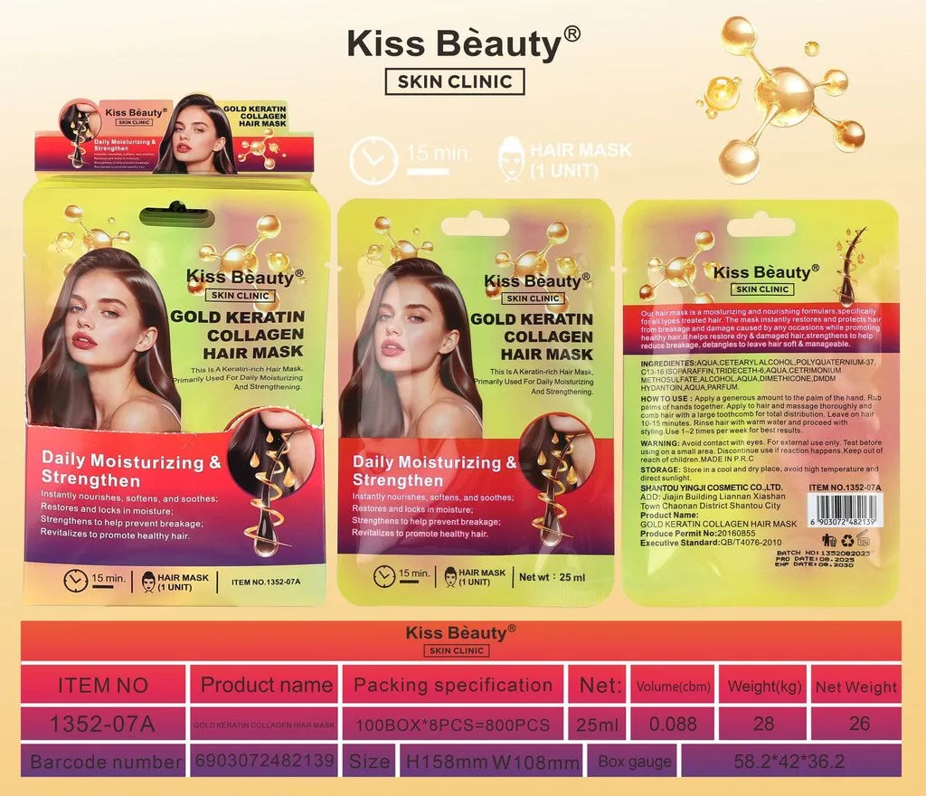 MASCARILLA CAPILAR CON QUERATINA GOLD Y COLAGENO