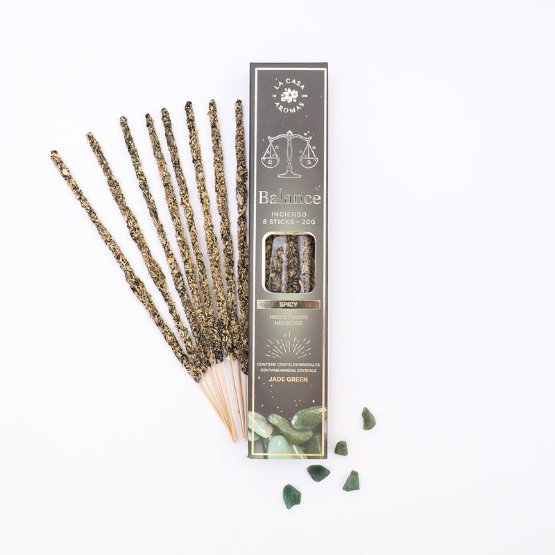 INCIENSO MYSTIC BALANCE CON JADE VERDE