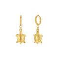 Pendientes Acero Liso - Aro 14 MM - Tortugas 20 MM -