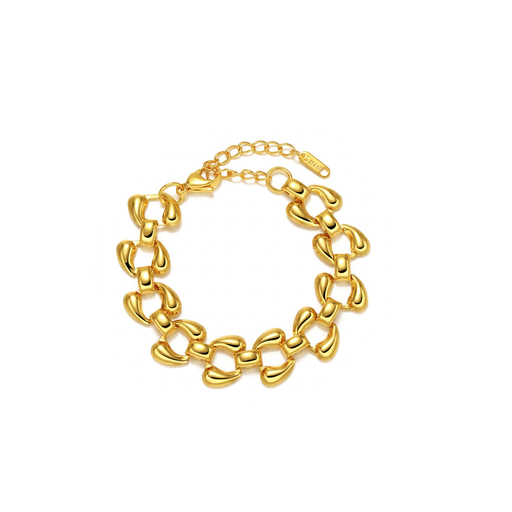 Pulsera Acero Lisa - Eslabón Redondeado - 17 + 5 cm - Ajustable -