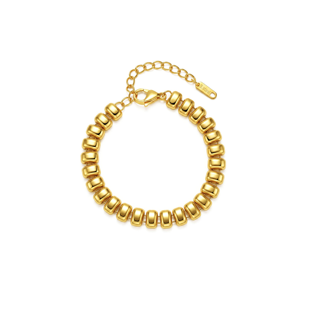 Pulsera Acero Lisa - Diseño - 17 + 5 cm - Ajustable -
